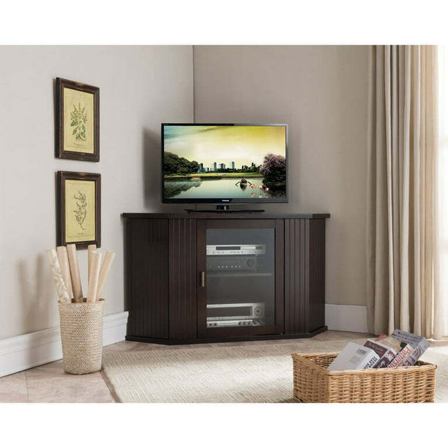 K&amp;B Furniture E4820 47 in. Wood Corner TV/Entertainment Center
