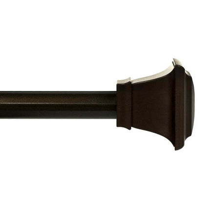 Mainstays 1" Bronze Square Single Curtain Rod Set, 30-84", Oil Rubbed Bronze