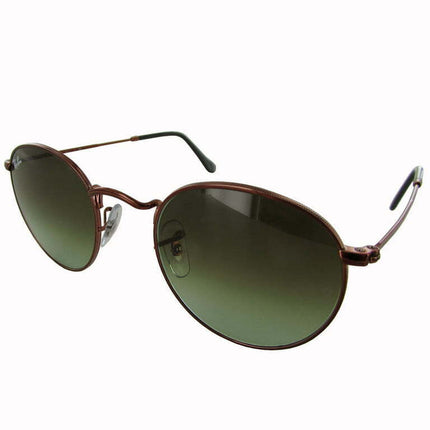 Ray Ban Womens RB3447 Round Metal Sunglasses, Bronze-Copper/Green Gradient
