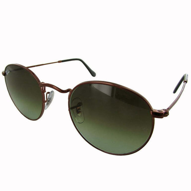 Ray Ban Womens RB3447 Round Metal Sunglasses, Bronze-Copper/Green Gradient