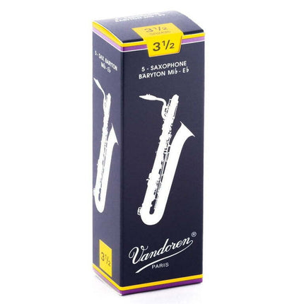Vandoren Bari Sax Traditional Reeds Strength #3.5; Box of 5