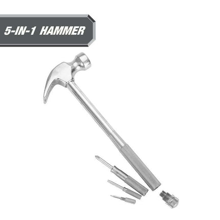 Hyper Tough 5-in-1 Hammer and Screwdriver Set, 4 Screwdrivers and 1 Hammer