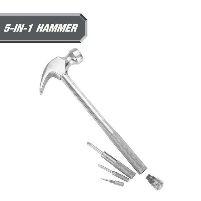 Hyper Tough 5-in-1 Hammer and Screwdriver Set, 4 Screwdrivers and 1 Hammer
