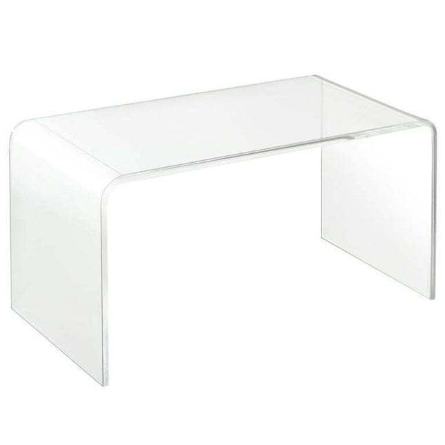 HOMCOM 32" Long Rectangle All Acrylic 15mm Thick Waterfall Coffee Table, Clear