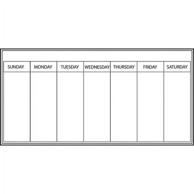 WallPops Whiteboard Weekly Calendar, White, 13" x 26"