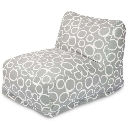 Majestic Home 85907238046 Fusion Gray Bean Bag Lounger Chair - 36 x 27 x 24 in.