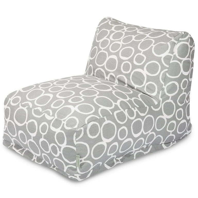 Majestic Home 85907238046 Fusion Gray Bean Bag Lounger Chair - 36 x 27 x 24 in.