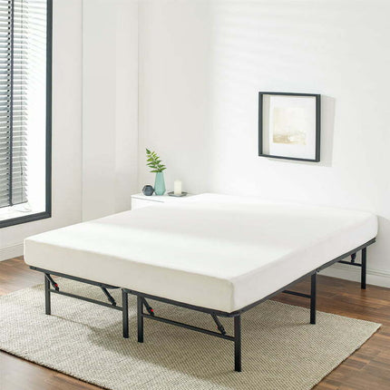 Mainstays 14" High Profile Foldable Steel Full Platform Bed Frame, Black