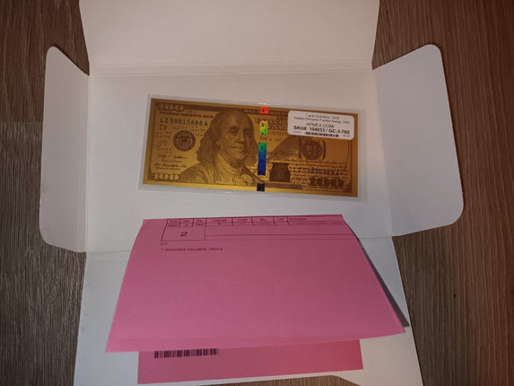 Solid  Pure 24K AMPEX $100 Bill Money Made of Pure 24K No longer being made