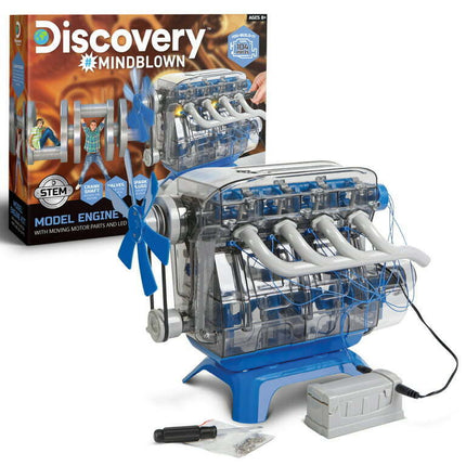 Discovery™ #Mindblown Model Engine Kit, with Moving Motor Parts And LED Lights