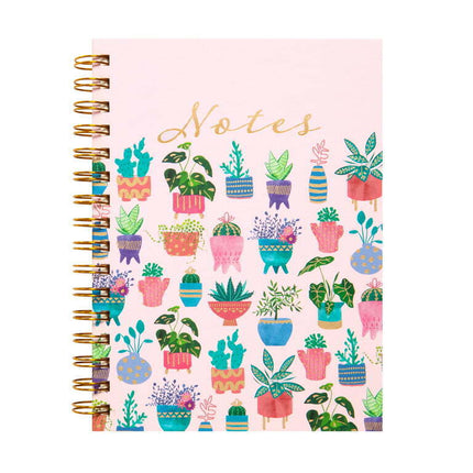 Mintgreen Spiral Journal, 200 Lined Pages, Recycled Paper, 6" x 8", Plants