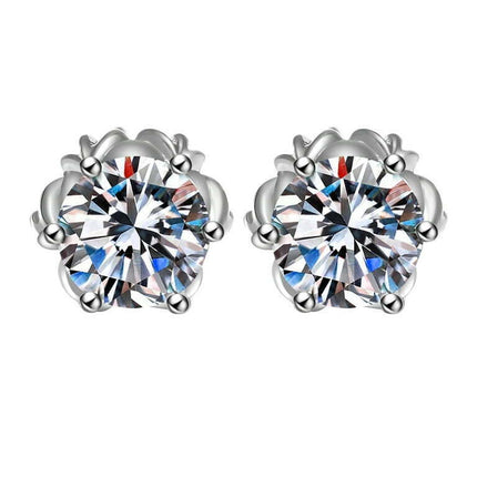 Vintage Minimalist Inlaid Diamond Metal Flash Ladies Earring Jewelry Gift