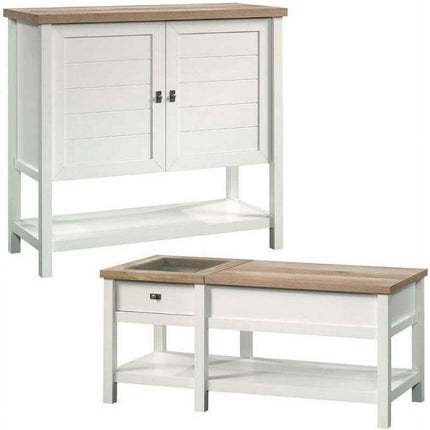 Home Square 2 Piece Furniture Set with Console Table and Lift-Top Coffee Table
