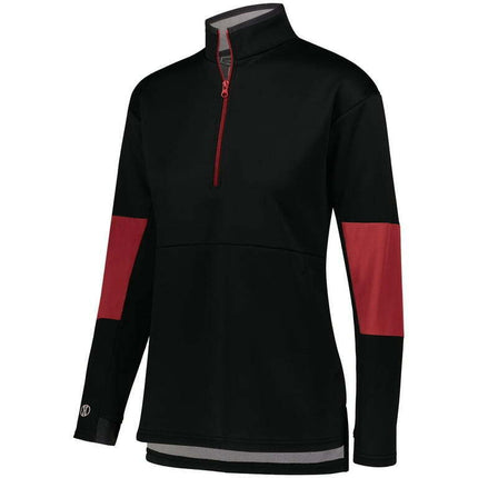 Holloway Sportswear XS Womens Sof-Stretch Pullover Black/Scarlet 229738
