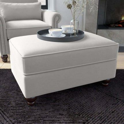 Bush Furniture Coventry Storage Ottoman in Light Gray Microsuede