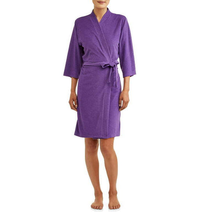 Lissome Women's & Women's Plus 3/4" Sleeve Terry Belted Robe