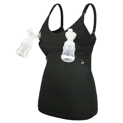 Momcozy Breast Nursing Tank Tops, Hands Free Pumping & Nursing All-in-One Large