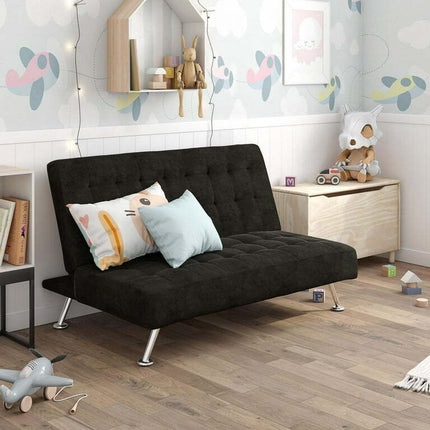 DHP Milo Kids Sofa Futon, Black