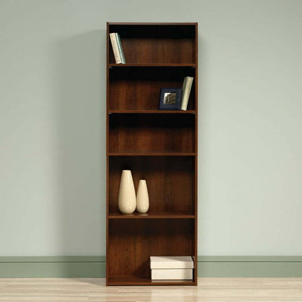 Sauder Beginnings 5-Shelf Bookcase, Brook Cherry Finish