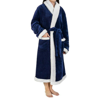 Premium Womens Sherpa Fleece Robe | Luxurious Soft, Warm, Plush Bathrobe