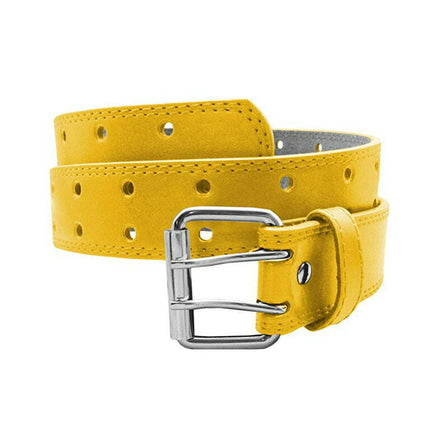 EURO Womens Thick Wide 2 Hole Leather Belt - Fashion Double Row M