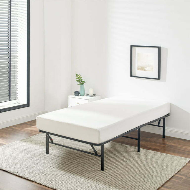 Mainstays 14" High Profile Foldable Steel Twin Platform Bed Frame, Black