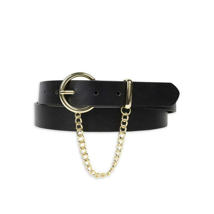 No Boundaries Women's Swag Chain Belt, Black