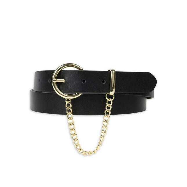 No Boundaries Women's Swag Chain Belt, Black
