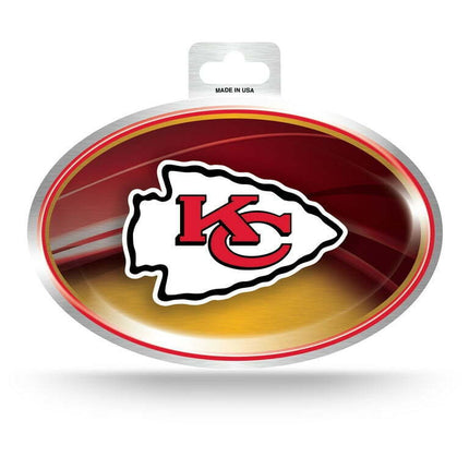 CHIEFS METALLIC OVAL STICKER