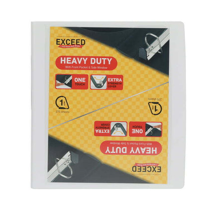 Exceed 3-Ring Heavy Duty Binder, 1 inch, White, Slant D-Ring