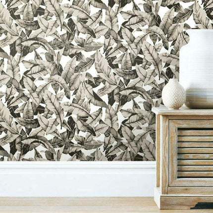 RoomMates Tan Palm Peel and Stick Wallpaper, Tan/Beige