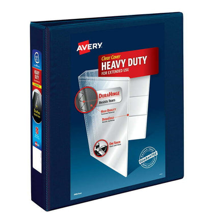 Avery 1.5" Heavy-Duty View Binder, One-Touch Rings, Navy Blue, 400 Sheets