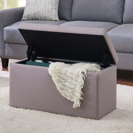 Better Homes & Gardens 30-inch Hinged Storage Ottoman, Sand Linen