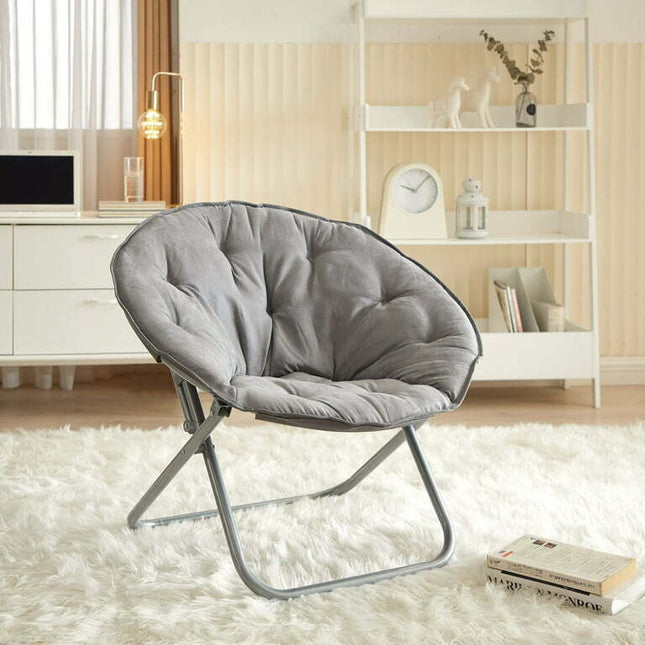 Mainstays Large Super Soft Microsuede 30" Saucer™ Chair, Gray