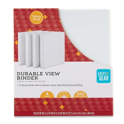Pen+Gear 1-inch Durable Binder 4 Pack