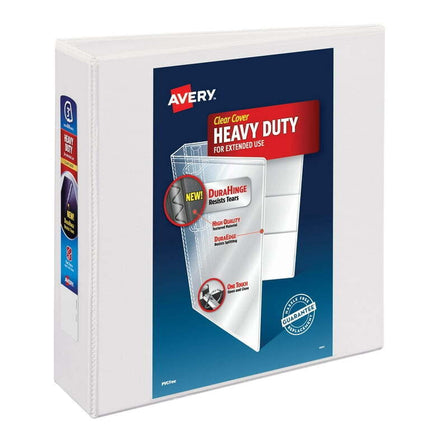 Avery Heavy Duty View Binder, 3" One Touch Slant Rings, White (79303)