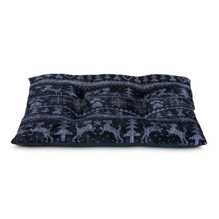 Vibrant Life Medium Dog Bed, Plush Tufted Fair Isle Blue