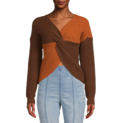 No Boundaries Juniors Twisted Front Sweater