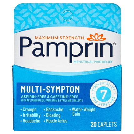 Pamprin Maximum Strength Multi-Symptom Menstrual Pain Relief Caplets 20 Ct