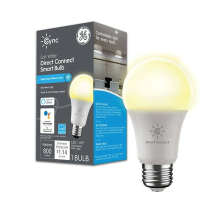 GE Cync Smart LED Light Bulb, 60 Watt, Soft White, A19 Bulb, Medium Base