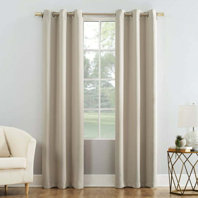 Mainstays Blackout Energy Efficient Grommet Single Curtain Panel, 40"x84", Beige