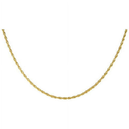 Brilliance Fine Jewelry 10K Yellow Gold DC Singapore Chain Necklace, 20"