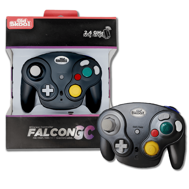 OLD SKOOL FALCON WIRELESS CONTROLLER FOR GAMECUBE - BLACK