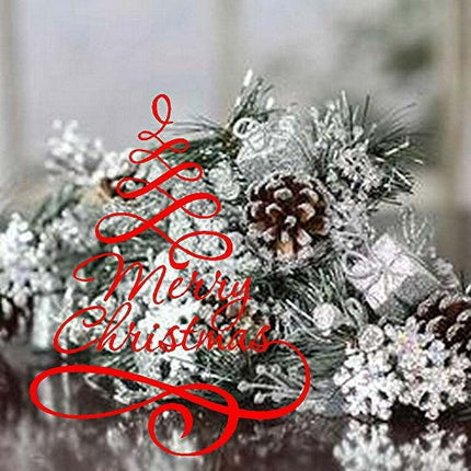 Decal ~ Christmas Decal ~ Merry Christmas Tree ~ Wall or Window Decal (Red)