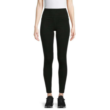 Athletic Works Women's Stretch Cotton Blend Ankle Leggings with Side Pockets