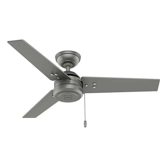 Hunter Fan Company Cassius 44" Indoor/Outdoor Ceiling Fan, Matte Silver