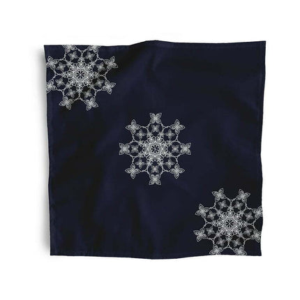 Simply Daisy 18" x 18" Navy Falling Snow Napkins, Set of 4