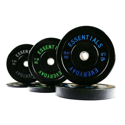 BalanceFrom Olympic Bumper Plate Weight Plate with Steel Hub, Black, 160 lbs Set