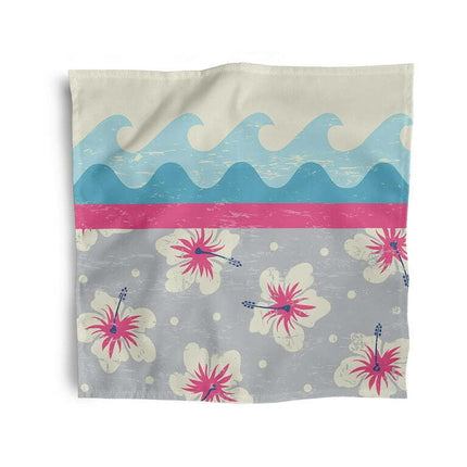 Simply Daisy 18" x 18" Grey Surf, Sand, & Sea Napkins, Set of 4