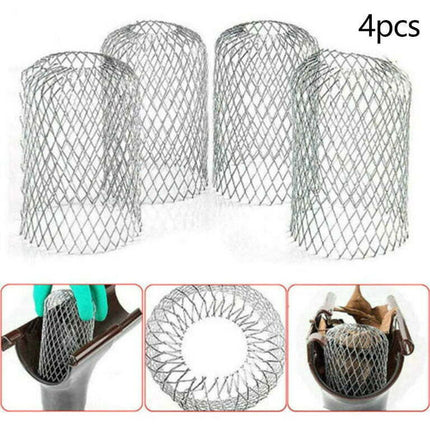 Pack Of 4 Metal Gutter Leaf Debris Trap Guard Drain Pipe Cover Downpipe